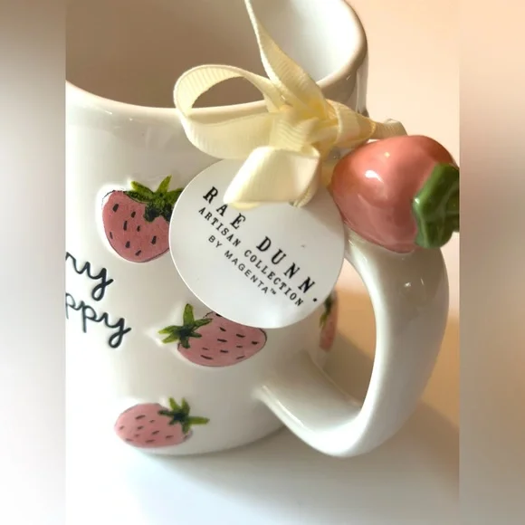 NEW! RAE DUNN Berry Happy Mug NWT Strawberry Kitchen Coffee Collectors - Picture 10 of 10
